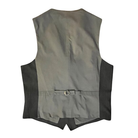 Stafford Gray Herringbone Lapel Vest Men’s 40 Classic Fit Used Wool Blend - Picture 5 of 12